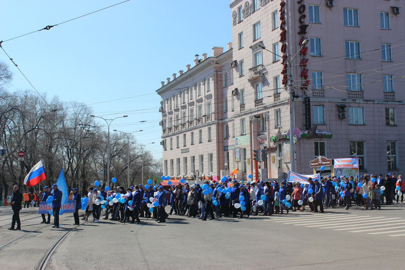 Сотрудники Водоканала приняли участие в первомайской демонстрации